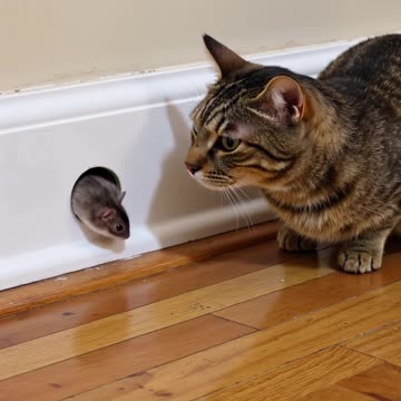 Shocking! Watch This Mouse Come Face To Face With House Cat!