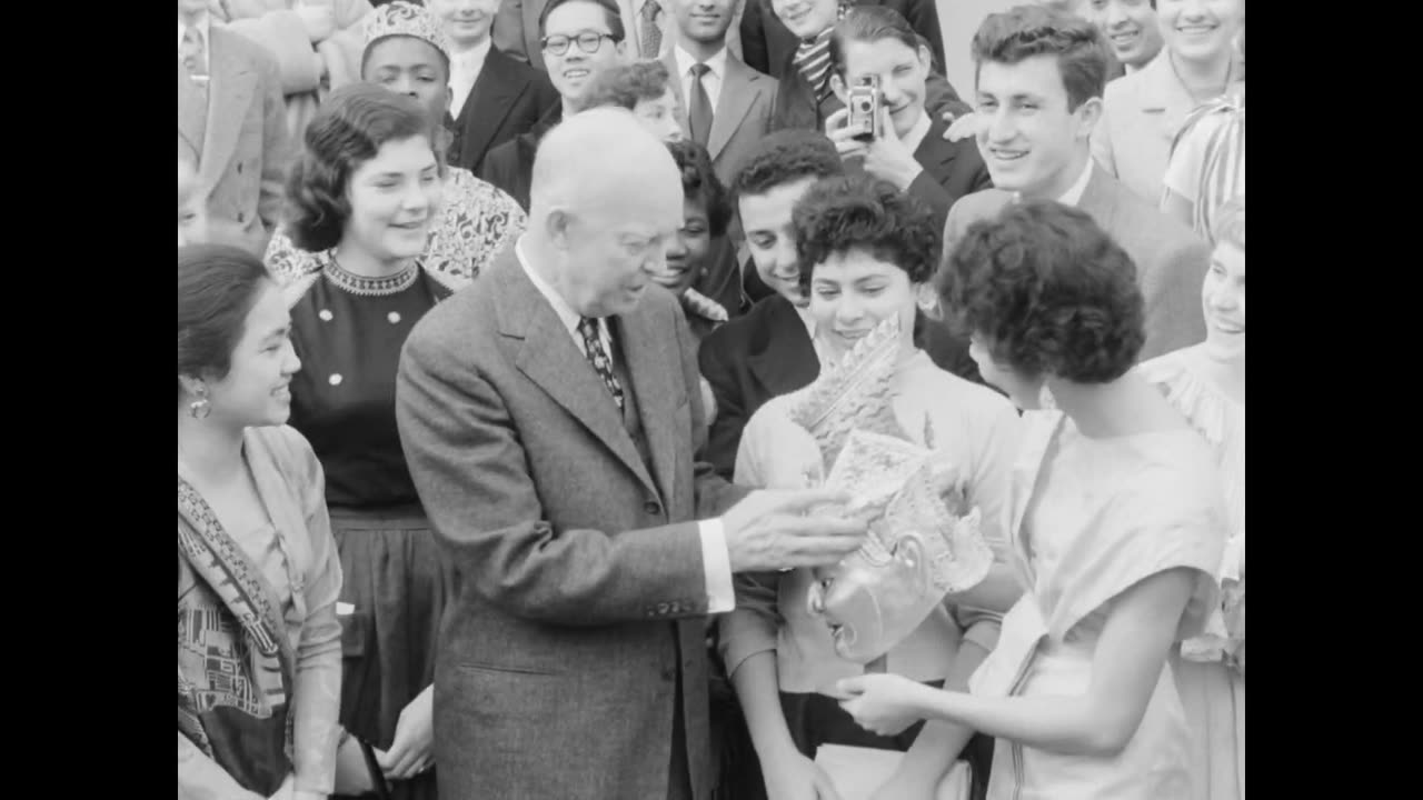 President Eisenhower & 11th Annual New York Herald Tribune Forum (1957 Original Black & White Film)