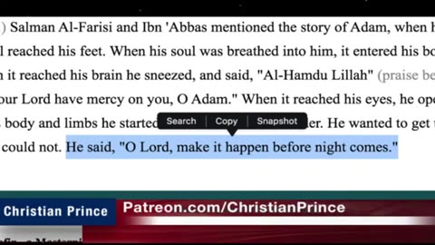 Christian prince Allah he needed two hands to create Adam