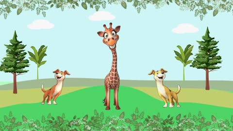 "The Giraffe and the Two Dogs Sing Together in a Jungle Adventure!"