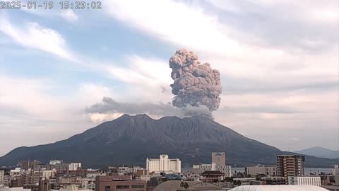 A Volcano Eruption Occurred At Sakurajima In Kyushu, Japan