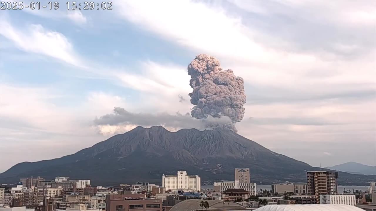 A Volcano Eruption Occurred At Sakurajima In Kyushu, Japan