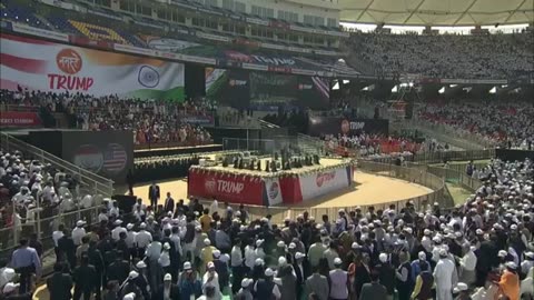 PM Modi addresses the Namaste Trump community programme in Ahmedabad