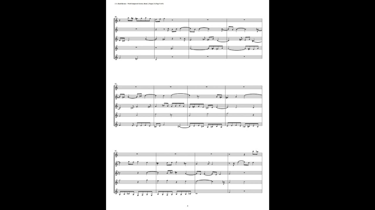 J.S. Bach - Well-Tempered Clavier: Part 2 - Fugue 23 (Clarinet Quintet)