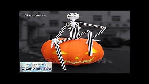 Amazing Large Halloween Inflatable Skeleton Gentleman Sitting On Pumpkin Head Balloon Review