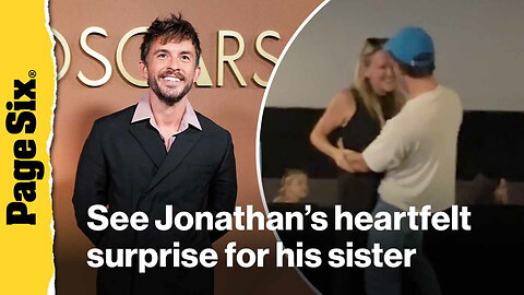 See the heartwarming moment Jonathan Bailey surprises his sister