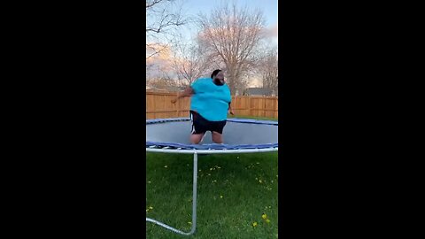 Joseph Martelli Niagara Falls, NY Overly obese jumping on the trampoline