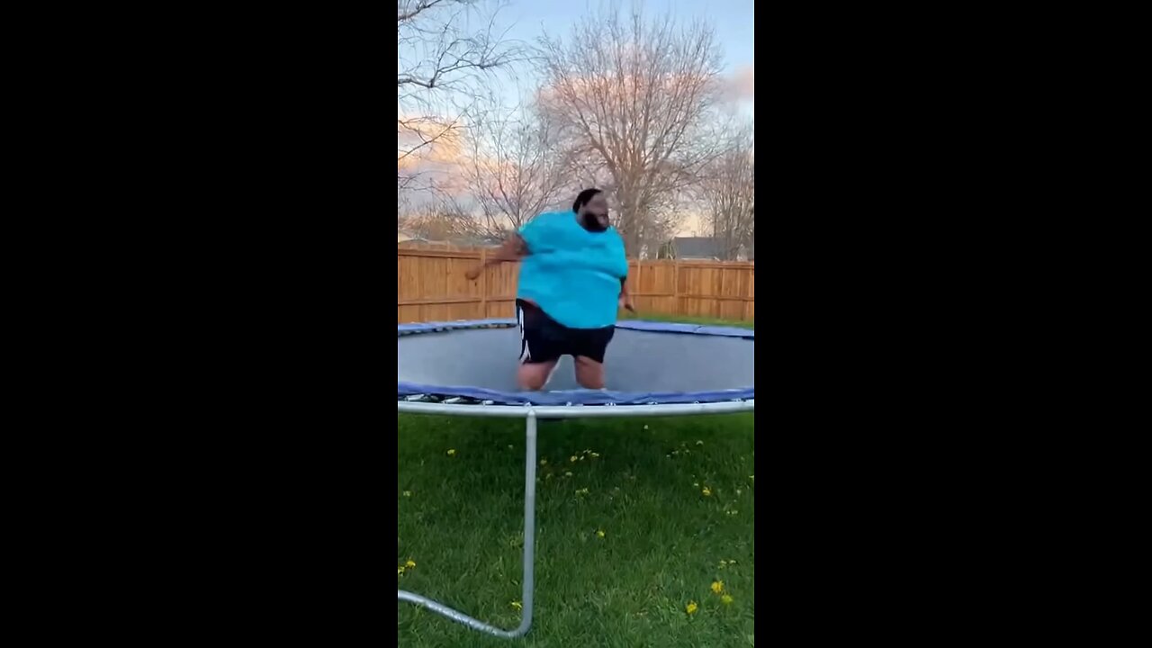 Joseph Martelli Niagara Falls, NY Overly obese jumping on the trampoline