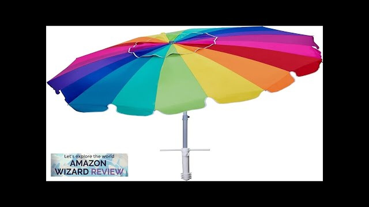 AMMSUN 7.5ft Heavy Duty HIGH Wind Beach Umbrella with sand anchor Review