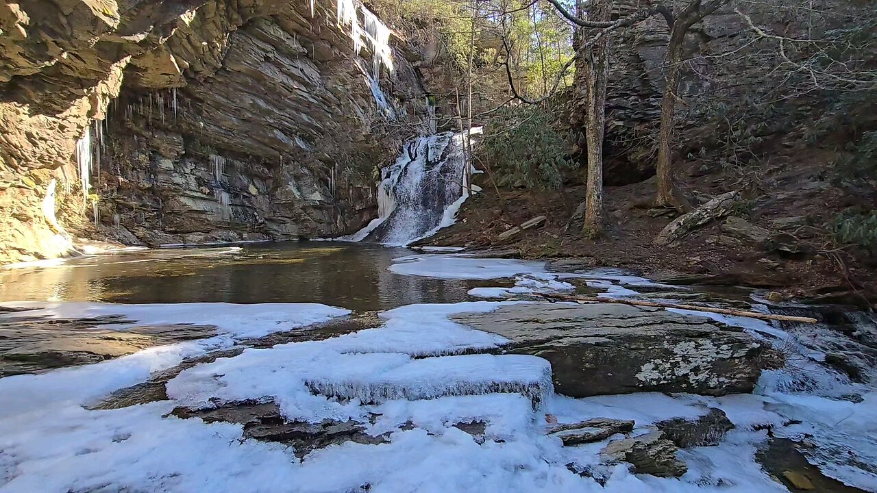 Icy Relaxing Waterfall