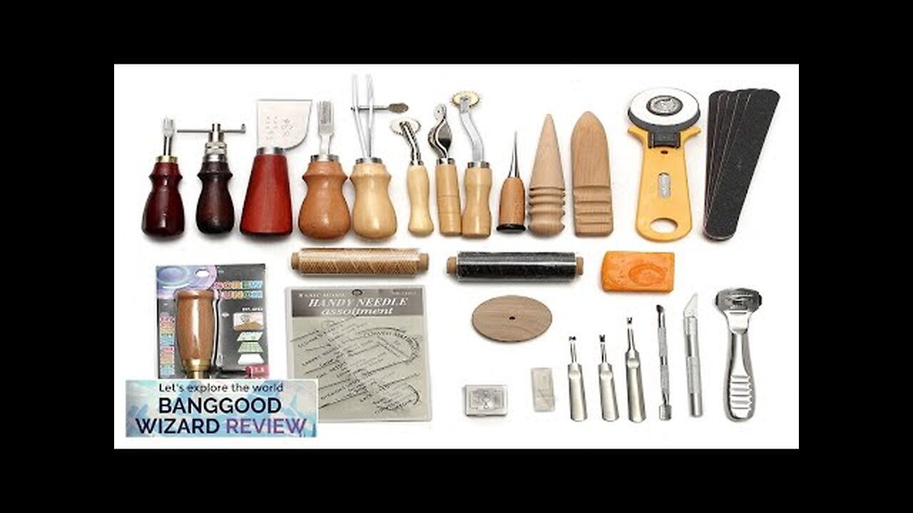 37Pcs Leather Craft Tool Kit Hand Sewing Stitching Punch Saddle Carving Work Review