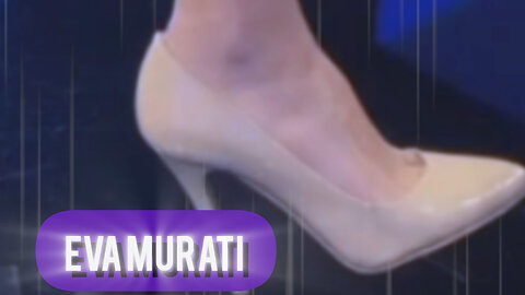 Eva Murati TV Presenter shoeplay and lose shoes