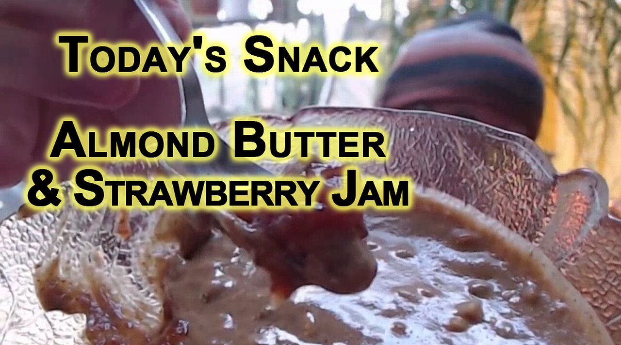 Today's Snack: Almond Butter and Strawberry Jam [Food Eating ASMR]