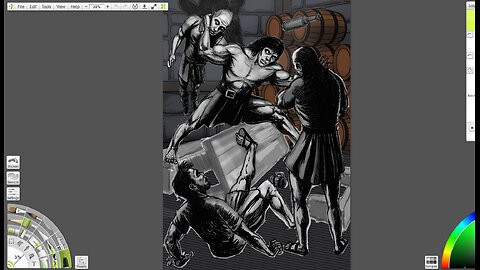 Inking a bar fight new comic page