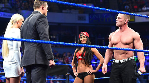 John Cena and Nikki Bella storm onto "Miz TV": SmackDown LIVE, March 28, 2017 @wwefree