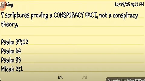 7 scriptures proving a CONSPIRACY FACT, not a conspiracy theory.