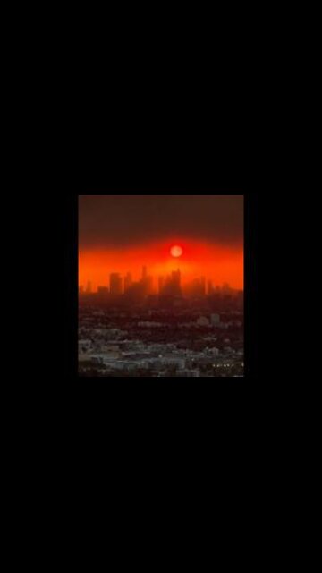 Apocalyptic sunrise in Los Angeles California as fires continue to rage.