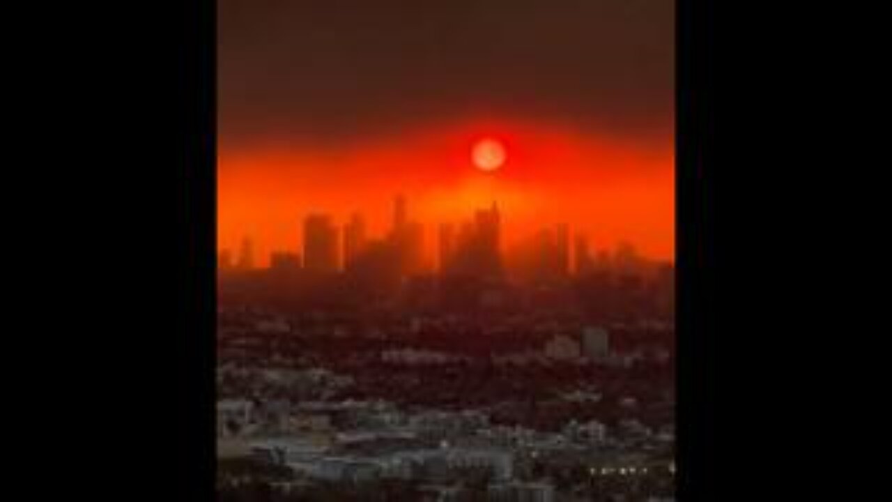 Apocalyptic sunrise in Los Angeles California as fires continue to rage.