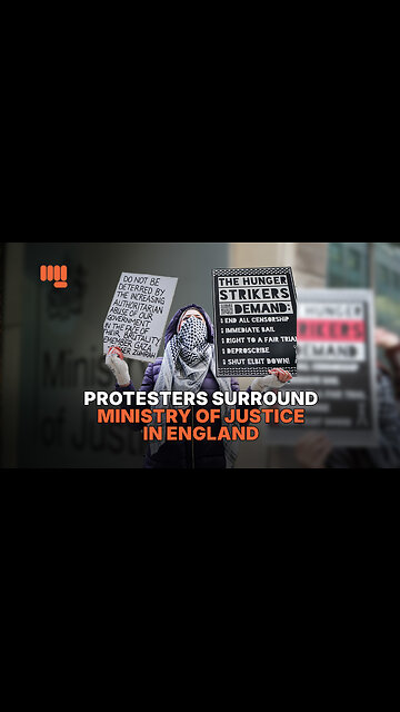PROTESTERS SURROUND MINISTRY OF JUSTICE IN ENGLAND