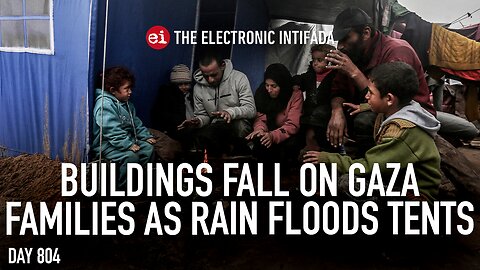 Buildings fall on Gaza families as rain floods tents, with Nora Barrows-Friedman