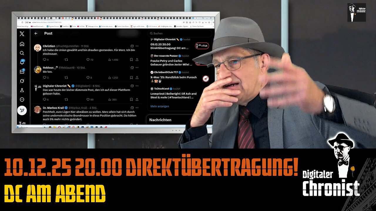 Aufzeichnung vom 10.12.25 Direktübertragung! DC am Abend