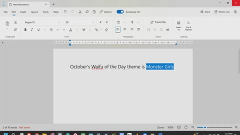 Announcing October's Theme For My Waifu of the Day Series
