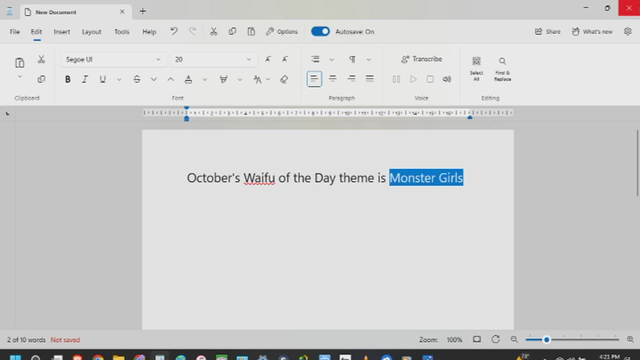 Announcing October's Theme For My Waifu of the Day Series