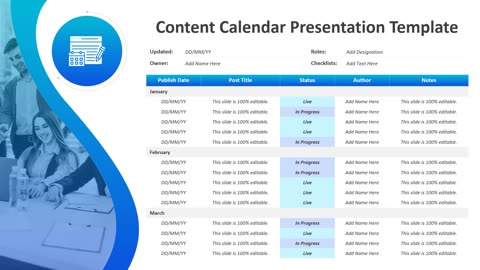 Content Calendar Presentation Template