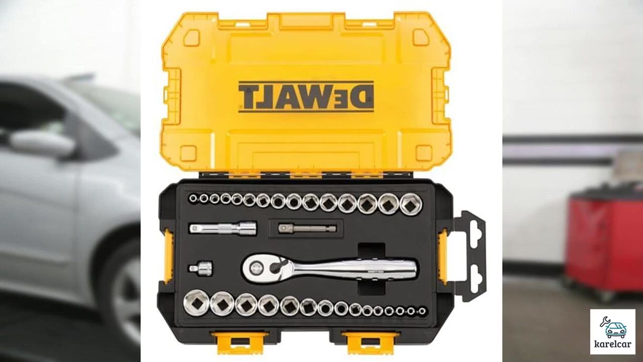 DEWALT Socket Set, 1/4-Inch & 3/8-Inch Drive, SAE/