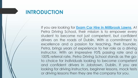 If you are looking for Exam Car Hire in Millbrook Lawns