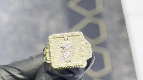 Real 10k Gold Greek Designed St. Jude Ring