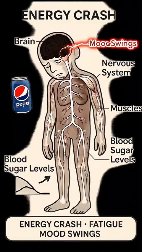 Watch what happens inside your body while drinking sweetened carbonated drinks like...