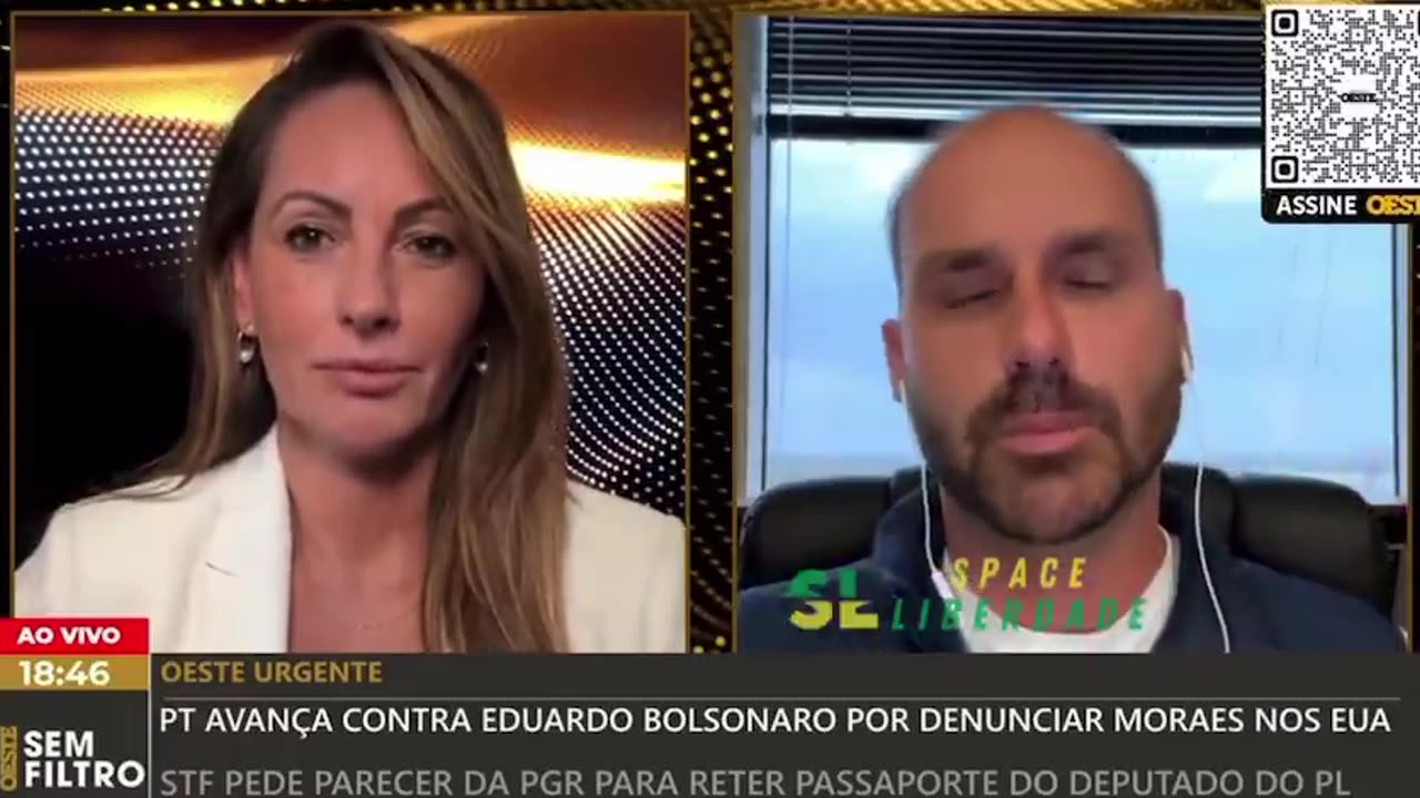 Eduardo Bolsonaro revela que até o médico de seu pai foi interrogado nos EUA pelo FBI e diz acreditar que vão apreender seu passaporte “Alexandre de Moraes não vai parar de perseguir, ele não tem outra saída, ele sempre dobrará a aposta.”