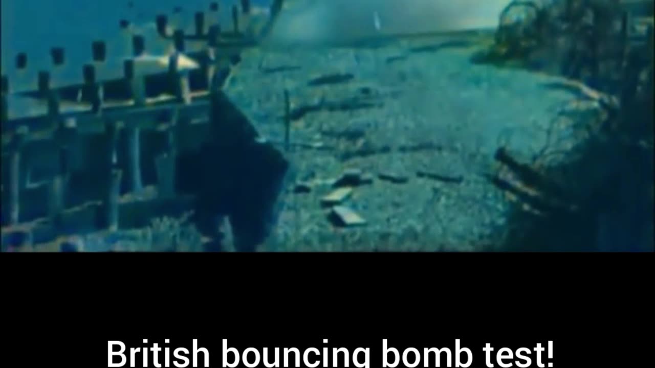 British bouncing bomb test Camera man's close call #Colourized footage 🇬🇧 💣 🎥