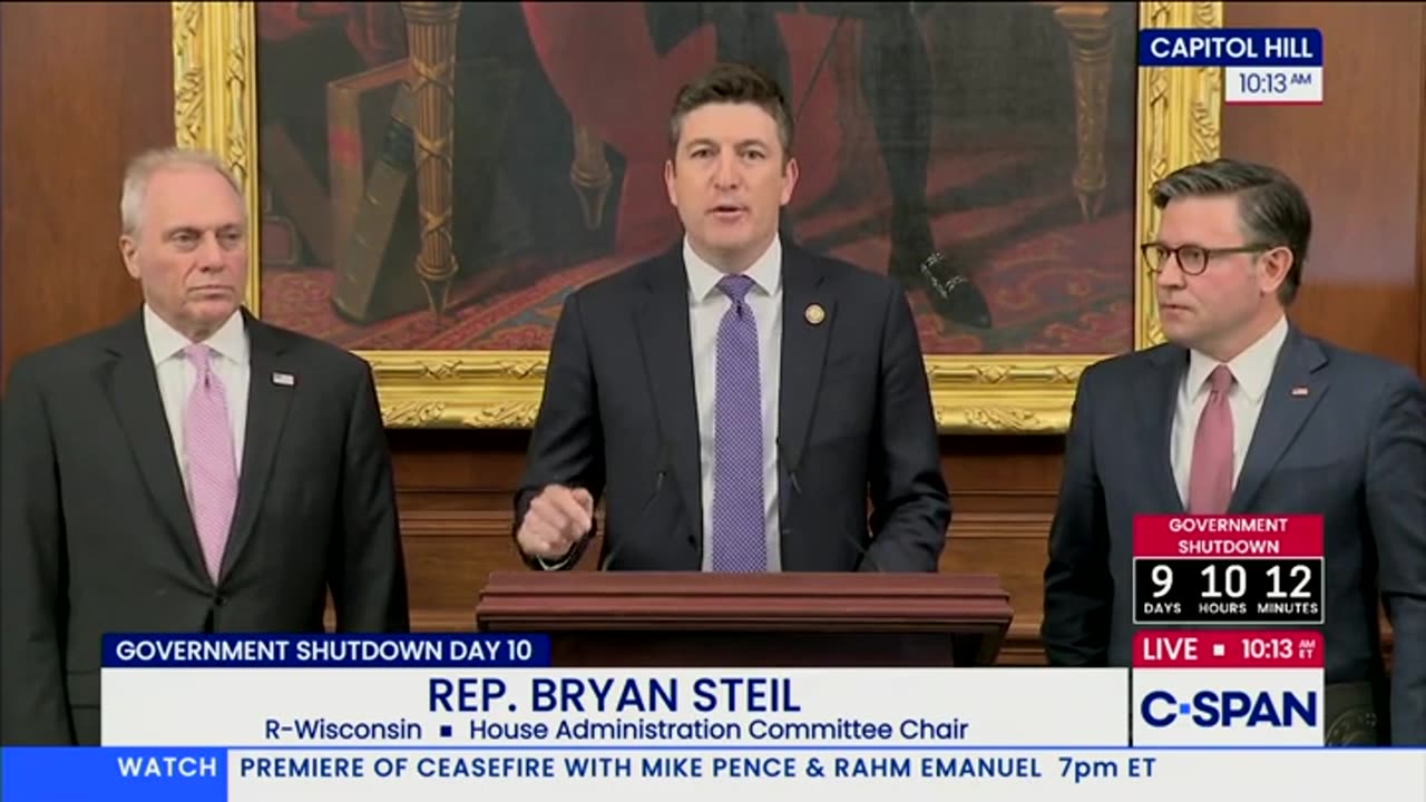 Chairman Steil joins House GOP Leadership on Day 10 of Democrat Shutdown
