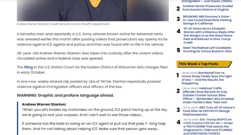 Unhinged Army Vet Who Fantasized About Looting Corpses of Dead ICE Agents