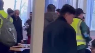 Invaders being housed at RAF Wethersfield fight amongst themselves.