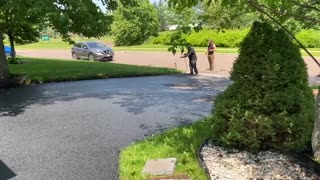 Me Spray Sealing A Driveway With A Great Song "Bad by U2" Dubbed In - Top Coats Pavement Maintenance