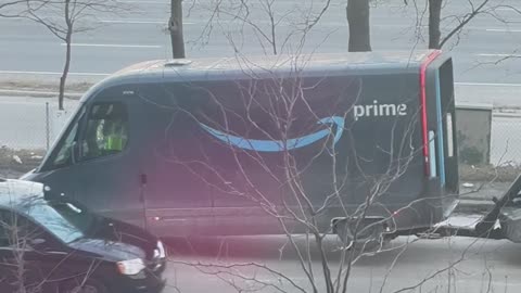 Tow Truck Takes Delivery Driver's Van Away