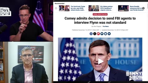 The Benny Johnson Show: General Mike Flynn sends DARK, Mysterious Message to Disgraced James Comey