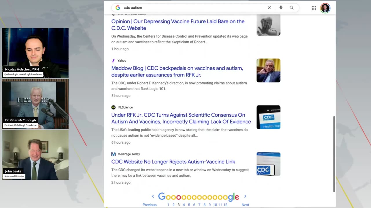 CDC Capitulates on Childhood Vaccine-Autism Link 11/19 after McCullough™ Foundation Report 10/27/25