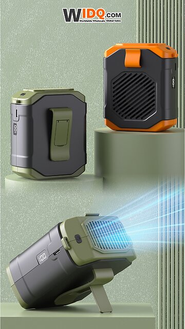🎐 Portable Waist & Neck Fan | Power Bank + LED + 5 Speeds 🌬️