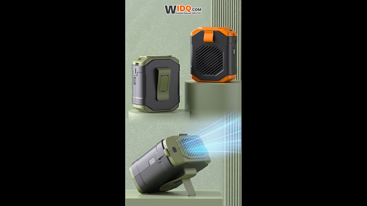 🎐 Portable Waist & Neck Fan | Power Bank + LED + 5 Speeds 🌬️