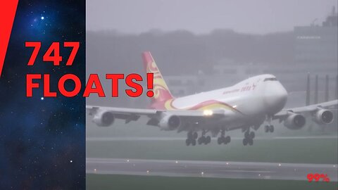 747 FLOATS IN AIR FOR 20+ SECONDS! Unbelievable Landing!