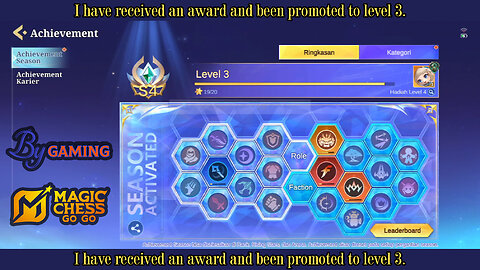 I have received an award and been promoted to level 3.