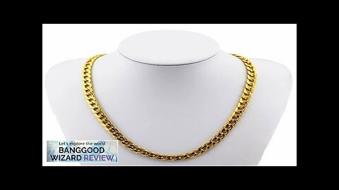 18K Gold Plated 10mm Men Chain 24inch Necklace Jewelry Review