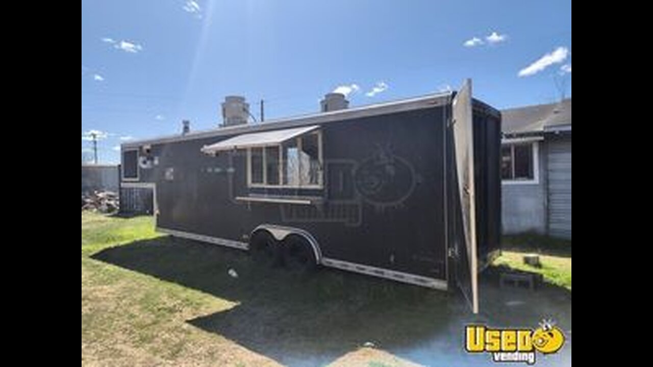 40' BBQ Food Concession Trailer Mobile Kitchen w/ Commercial Old Hickory Rotisserie
