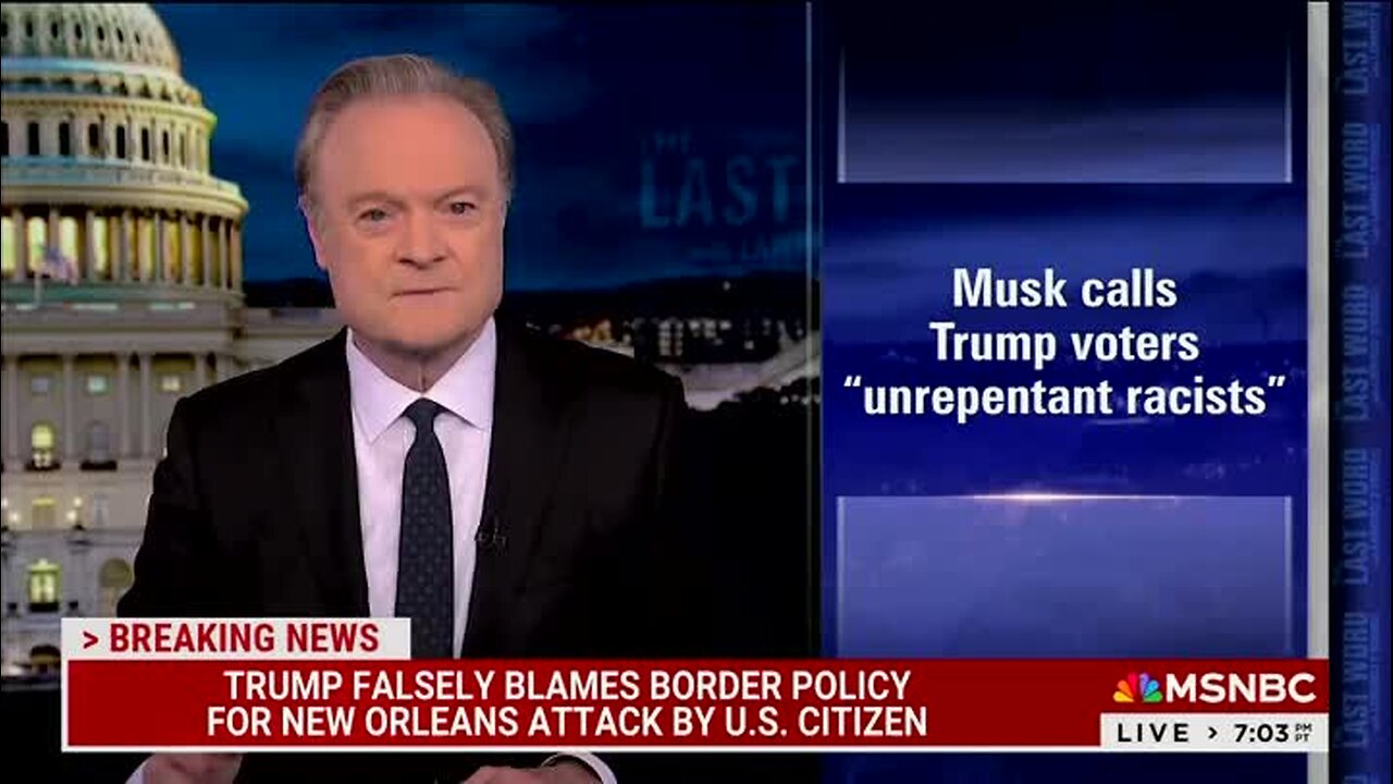 Lawrence O’Donnell: When Elon Musk Called Trump Voters ‘Unrepentant Racists,’ Trump ‘Sided with the Rich Guy’