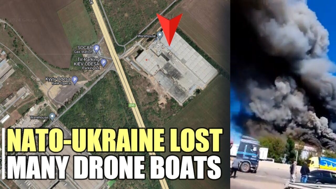 Large NATO logistics hub storing drone and ammunition engulfed in Russian fire