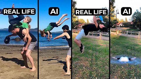 Real Life Vs AI Parkour And Flips || AI tries my Parkour tricks 😂